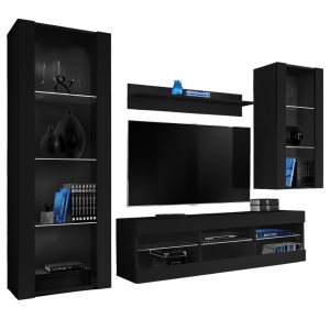Ensemble de meubles RTV Tivoli Medio, noir/noir