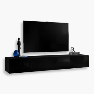 Armoire RTV murale Loreto, noir/noir