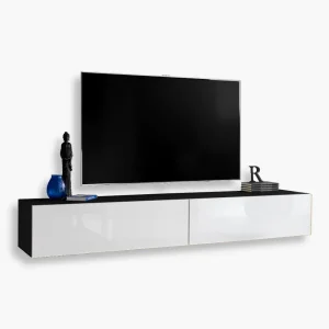 Armoire suspendue Loreto, blanc/noir