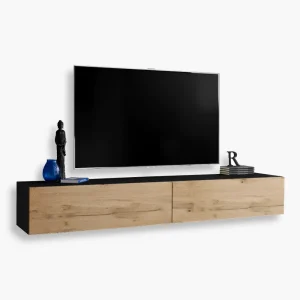 Armoire RTV murale Loreto, Wotan/Noir