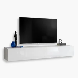 Armoire suspendue Loreto, blanc/blanc