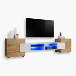 Armoire RTV Merano, Wotan/éclairage LED blanc Bleu