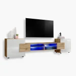 Armoire RTV Merano, Wotan/éclairage LED blanc Bleu