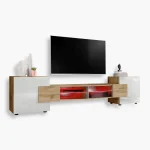 Armoire RTV Merano, Wotan/blanc éclairage LED RVB