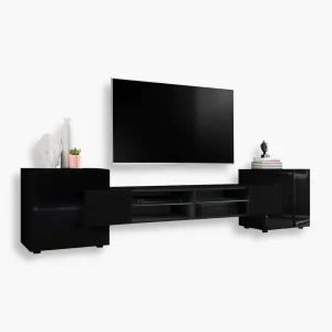 Armoire RTV Merano, noir/noir