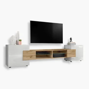 Armoire RTV Merano, Blanc/Wotan