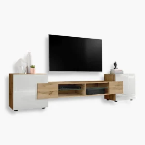 Armoire RTV Merano, Wotan/Blanc