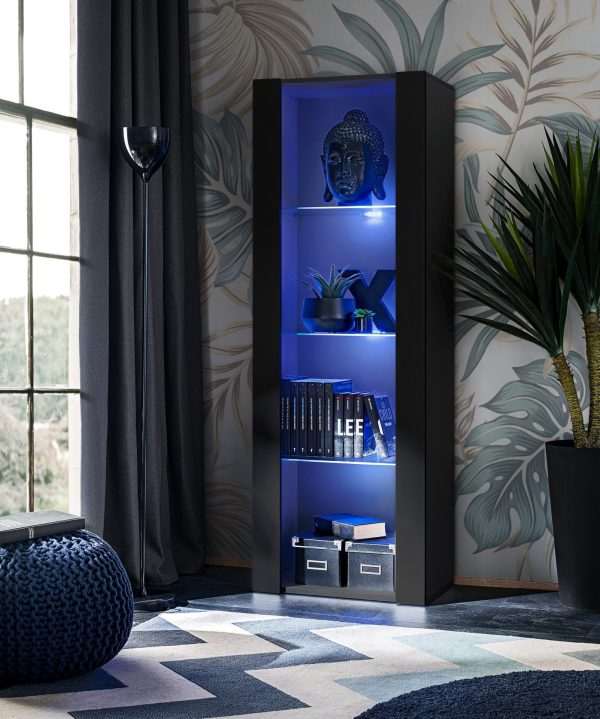 Armoire Tivoli, noir/noir Eclairage LED bleu – Image 2