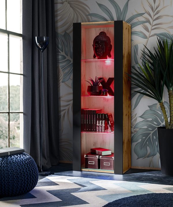 Armoire Tivoli, noir/éclairage LED RVB Wotan – Image 2