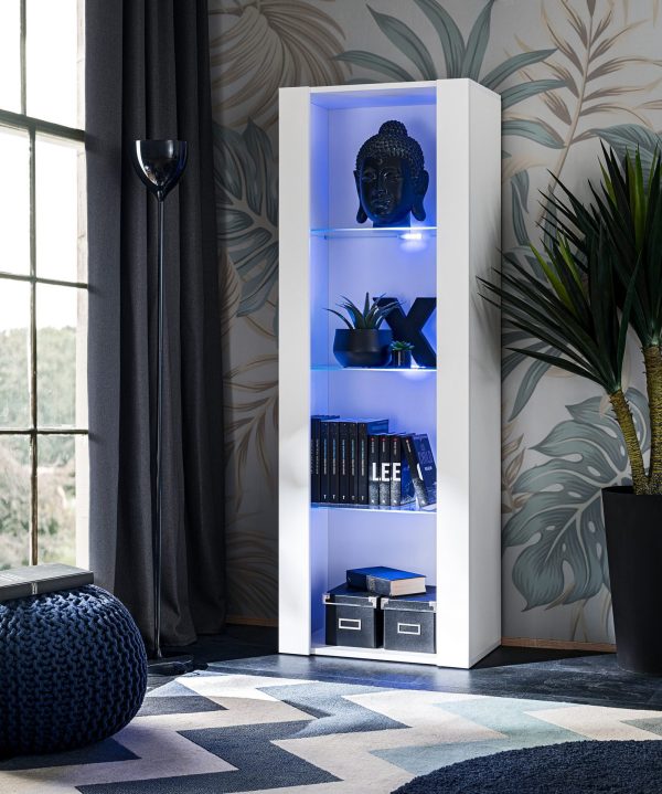 Armoire Tivoli, blanc/éclairage LED blanc Bleu – Image 2