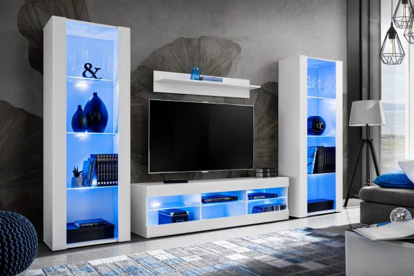 Ensemble de meubles RTV Tivoli Grande, Wotan/éclairage LED blanc Bleu – Image 2