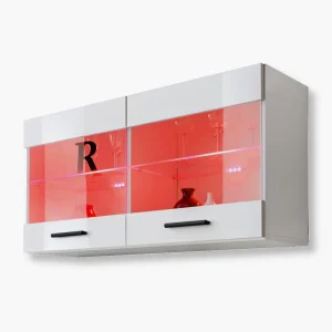 Étagère suspendue Savona, blanc/blanc Éclairage LED RVB