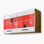 Étagère suspendue Savona, Blanc/Wotan Éclairage LED RVB