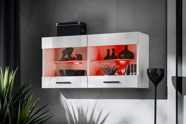 Étagère suspendue Savona, blanc/blanc Éclairage LED RVB – Image 2