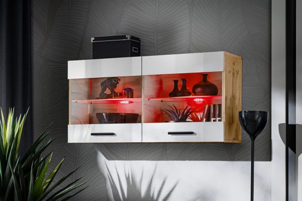 Étagère suspendue Savona, Blanc/Wotan Éclairage LED RVB – Image 2