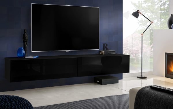 Armoire RTV murale Loreto, noir/noir – Image 2