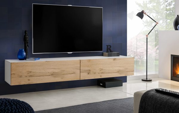 Armoire RTV murale Loreto, Wotan/Blanc – Image 2