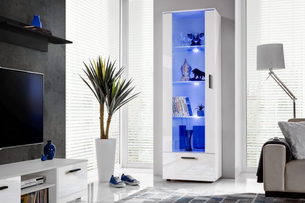 Présentoir sur pied Alessandria, éclairage LED blanc/bleu – Image 4
