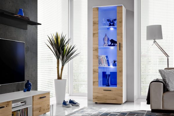 Présentoir sur pied Alessandria, Wotan/éclairage LED blanc bleu – Image 4