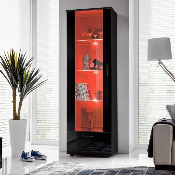 Présentoir sur pied Alessandria, éclairage LED RVB noir/noir – Image 2