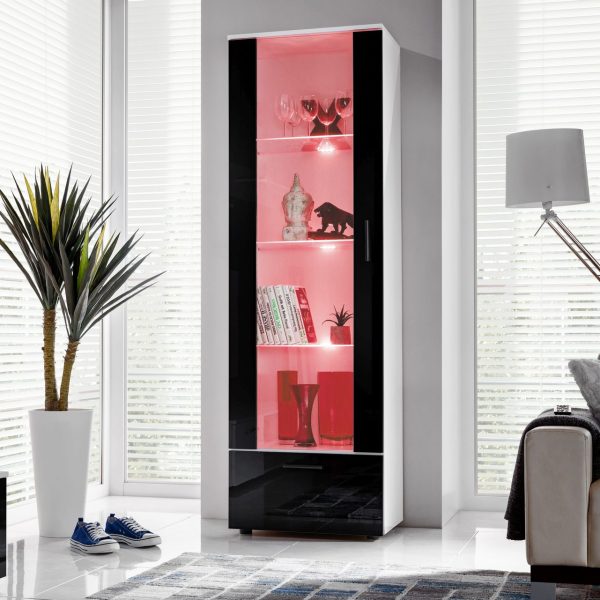Vitrine Armoire Alessandria, noir/blanc, LED RVB – Image 2