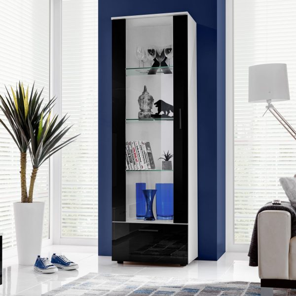 Meuble sur pied Alessandria, noir/blanc – Image 2