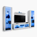 Ensemble de meubles RTV Tivoli Grande, blanc/éclairage LED blanc bleu