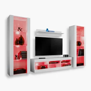 Ensemble de meubles RTV Tivoli Grande, blanc/blanc, éclairage LED RVB