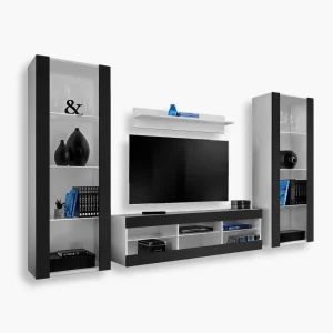 Ensemble de meubles Tivoli Grande RTV, noir/blanc