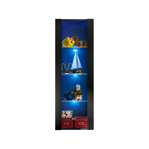Armoire Tivoli, noir/noir Eclairage LED bleu – Image 4