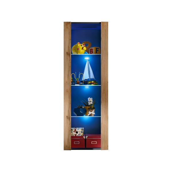 Armoire Tivoli, Wotan/Noir Eclairage LED Bleu – Image 4