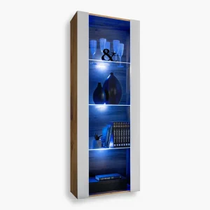 Armoire Tivoli, blanc/éclairage LEDotan bleu