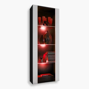 Armoire Tivoli, éclairage LED RVB blanc/noir
