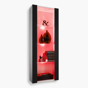 Armoire Tivoli, éclairage LED RVB noir/blanc