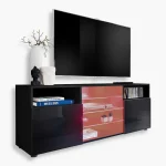 Armoire Urbino RTV, éclairage LED RVB noir/noir