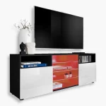 Armoire Urbino RTV, éclairage LED RVB blanc/noir