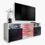 Armoire Urbino RTV, éclairage LED RVB noir/blanc