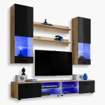 Ensemble de meubles RTV Varallo, Noir/Wotan