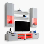 Ensemble de meubles RTV Varallo, Blanc/Blanc LED RVB