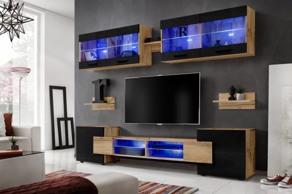 Ensemble de meubles RTV Foggia, Noir/Wotan – Image 2