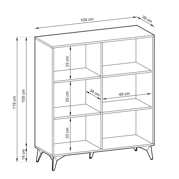 Jasper KD104 – Commode, évoque le chêne, noir, largeur 104 cm, hauteur 77 cm, profondeur 39 cm – Image 2