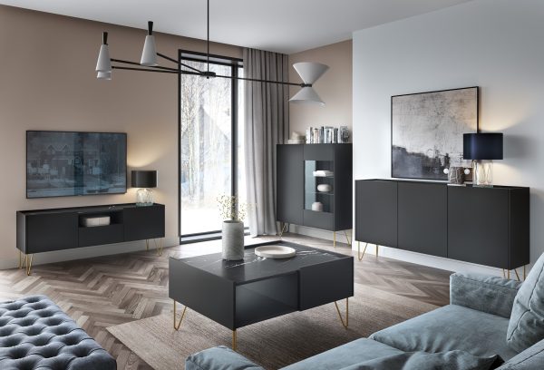 Commode Canmore KSZ97 – graphite noir, largeur 97 cm, hauteur 83 cm, profondeur 37 cm – Image 6