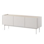 Meuble TV Kelowna – cachemire, chêne linea – largeur 144 cm, hauteur 55 cm, profondeur 37 cm
