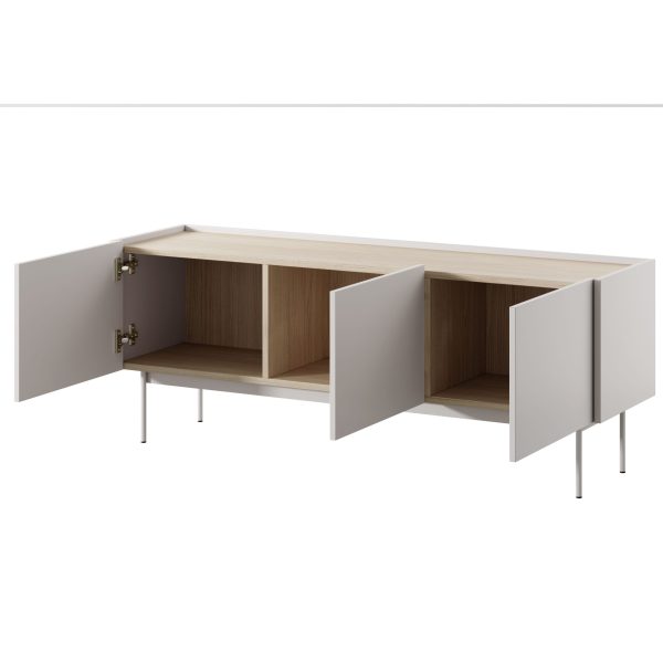 Meuble TV Kelowna – cachemire, chêne linea – largeur 144 cm, hauteur 55 cm, profondeur 37 cm – Image 3