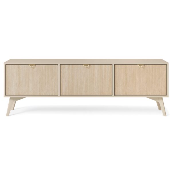 Tofino RTV158 – Meuble TV, beige sable, skandi à chevrons, largeur 158 cm, hauteur 52 cm, profondeur 38 cm – Image 2
