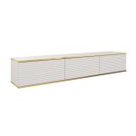 Banff RTV175 MDF – Meuble TV, blanc mat, chêne artisanal, largeur 175 cm, hauteur 30 cm, profondeur 32 cm