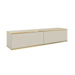 Banff RTV135 – Meuble TV, façade lisse beige, chêne artisanal, largeur 135 cm, hauteur 30 cm, profondeur 32 cm