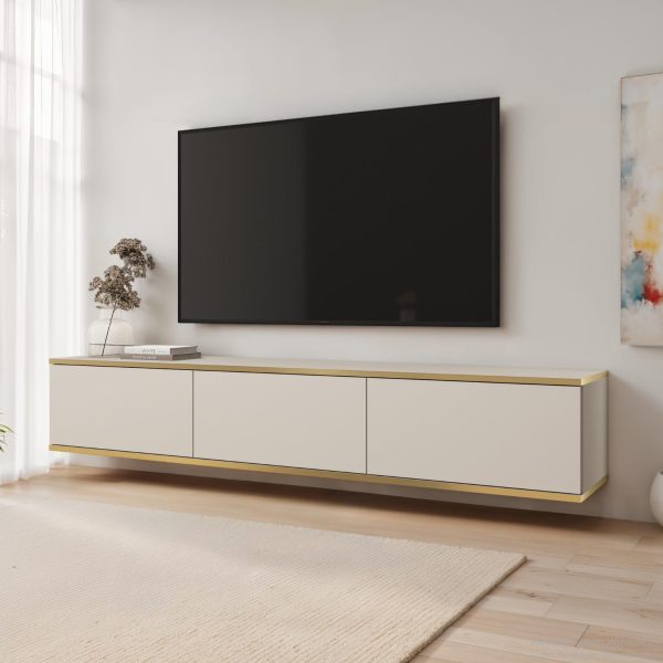 Banff RTV175 – Meuble TV, façade lisse beige, chêne artisanal, largeur 175 cm, hauteur 30 cm, profondeur 32 cm – Image 2