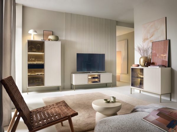 Laval RTV154 – Meuble TV, cachemire, largeur 154 cm, hauteur 56 cm, profondeur 39 cm – Image 6