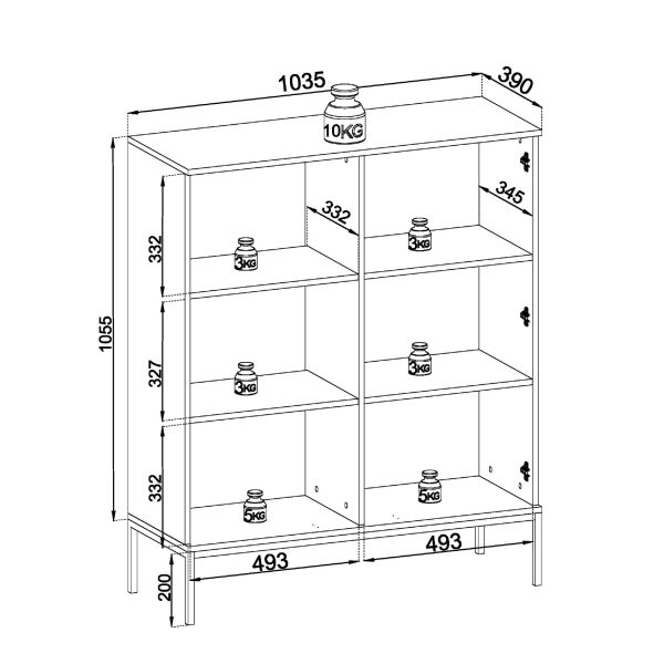 Laval WT104 – Armoire d’éclairage LED, Chêne Wotan, Noir, Largeur 104 cm, Hauteur 126 cm, Profondeur 39 cm – Image 5